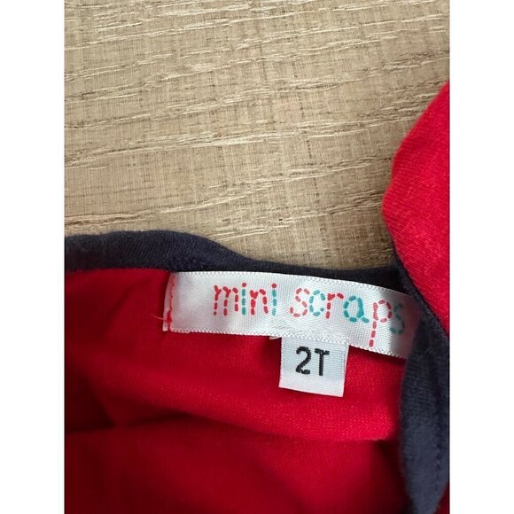 Mini Scraps Toddler Red/Blue Patriotic tunic W/ Star & Stripe Patchwork Design S - Picture 3 of 4
